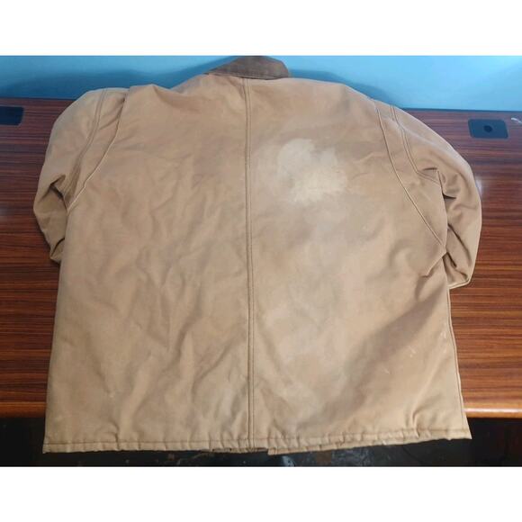 VTG Polar King Duck Canvas Work Jacket Brown Quilted Talon Zip USA Faded 3XL - Picture 16 of 16
